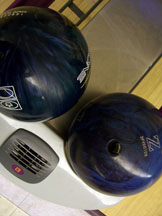 bowling balls in ball return